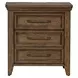 Carolina Park Amber Brown 3 Drawer Nightstand with USB Charging
