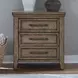 Carolina Park Amber Brown 3 Drawer Nightstand with USB Charging