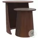 Yency Dark Brown 2 Piece Round Nesting Table