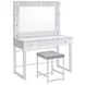 Umbridge Light Grey Upholstered Vanity Stool