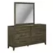 Lake House Harvest Brown 6 Drawer Dresser and Rectangular Mirror