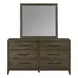 Lake House Harvest Brown 6 Drawer Dresser and Rectangular Mirror