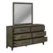Lake House Harvest Brown 6 Drawer Dresser and Rectangular Mirror