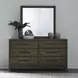 Lake House Harvest Brown 6 Drawer Dresser and Rectangular Mirror