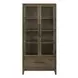 Shaker Lakes Harvest Brown 2 Glass Door Bunching Display Cabinet with LED