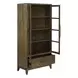 Shaker Lakes Harvest Brown 2 Glass Door Bunching Display Cabinet with LED