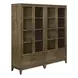 Lake House Harvest Brown 2 Piece Bunching Display Cabinet Set with LED