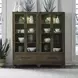 Lake House Harvest Brown 2 Piece Bunching Display Cabinet Set with LED