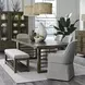 Lake House Harvest Brown and Textured Taupe Upholstered 6 Piece Extendable Double Pedestal Base Dining Set