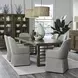 Lake House Harvest Brown and Textured Taupe Upholstered 7 Piece Extendable Double Pedestal Base Dining Set