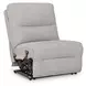 Acklen Place Pewter Performance Fabric 3 Piece Modular Power Reclining Sectional with Pillows and USB Charging