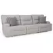 Acklen Place Pewter Performance Fabric 3 Piece Modular Power Reclining Sectional with Pillows and USB Charging