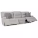 Acklen Place Pewter Performance Fabric 3 Piece Modular Power Reclining Sectional with Pillows and USB Charging