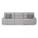Acklen Place Pewter Performance Fabric 3 Piece Modular Power Reclining Sectional with Pillows and USB Charging