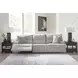 Acklen Place Pewter Performance Fabric 3 Piece Modular Power Reclining Sectional with Pillows and USB Charging