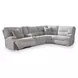 Acklen Place Pewter Performance Fabric 5 Piece Modular Power Reclining Sectional with Pillows and USB Charging