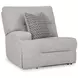 Acklen Place Pewter Performance Fabric 3 Piece Modular 97" Power Reclining Sectional with Console and USB Charging