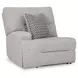 Acklen Place Pewter Performance Fabric 3 Piece Modular Power Reclining Sectional with Pillows and USB Charging