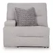 Acklen Place Pewter Performance Fabric 3 Piece Modular Power Reclining Sectional with Pillows and USB Charging