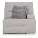Acklen Place Pewter Performance Fabric 3 Piece Modular Power Reclining Sectional with Pillows and USB Charging