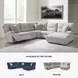 Acklen Place Pewter 6 Piece Performance Fabric Power Reclining Sectional with RAF Chaise