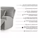 Acklen Place Pewter 6 Piece Performance Fabric Power Reclining Sectional with LAF Chaise