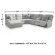 Acklen Place Pewter 6 Piece Performance Fabric Power Reclining Sectional with LAF Chaise