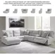 Acklen Place Pewter 6 Piece Performance Fabric Power Reclining Sectional with LAF Chaise