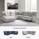 Acklen Place Pewter 6 Piece Performance Fabric Power Reclining Sectional with LAF Chaise