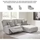 Acklen Place Pewter 3 Piece Performance Fabric Power Reclining Sectional Sofa with RAF Chaise