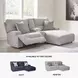 Acklen Place Pewter 3 Piece Performance Fabric Power Reclining Sectional Sofa with RAF Chaise