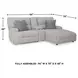 Acklen Place Pewter 3 Piece Performance Fabric Power Reclining Sectional Sofa with RAF Chaise