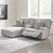 Acklen Place Pewter 3 Piece Performance Fabric Power Reclining Sectional Sofa with LAF Chaise