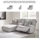 Acklen Place Pewter 3 Piece Performance Fabric Power Reclining Sectional Sofa with LAF Chaise