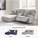 Acklen Place Pewter 3 Piece Performance Fabric Power Reclining Sectional Sofa with LAF Chaise