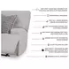 Acklen Place Pewter 3 Piece Performance Fabric Power Reclining Sectional Sofa with LAF Chaise