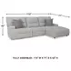 Acklen Place Pewter 3 Piece Performance Fabric Power Reclining Sectional with RAF Chaise