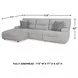 Acklen Place Pewter 3 Piece Performance Fabric Power Reclining Sectional with LAF Chaise