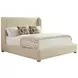 Summerland Beige Leather Upholstered King Panel Bed