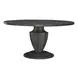 Westfield Havana Brown and Sand Upholstered 5 Piece Pedestal Base Dining Set with Nailhead Trim