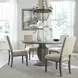 Westfield Havana Brown and Sand Upholstered 5 Piece Pedestal Base Dining Set with Nailhead Trim