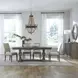 Westfield Havana Brown and Sand Upholstered 5 Piece Extendable Trestle Base Dining Set with Nailhead Trim