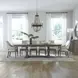 Westfield Havana Brown and Sand Upholstered 7 Piece Extendable Trestle Base Dining Set with Nailhead Trim