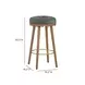 Oodle Green and Light Walnut Performance Vegan Mohair Upholstered Bar Stool