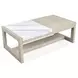Northcrest Gallery Buff and Antique Silver Rectangular Marble Top Occassional Table Set