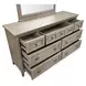 Paxton Place Dovetail Gray 7 Drawer Dresser with Rectangular Mirror