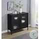 Jess Black 2 Door Arched Fluted Glass Accent Cabinet