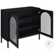 Jess Black 2 Door Arched Fluted Glass Accent Cabinet