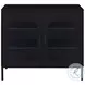 Jess Black 2 Door Arched Fluted Glass Accent Cabinet