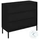 Jess Black 2 Door Arched Fluted Glass Accent Cabinet